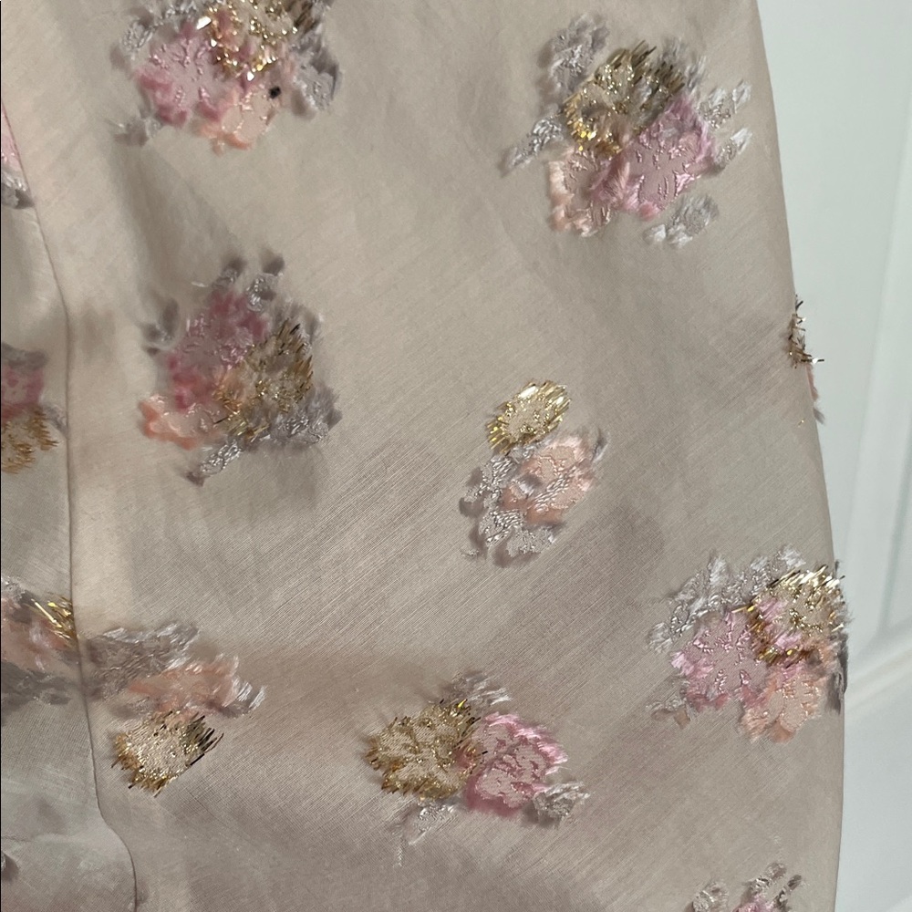Rebecca Taylor Blush Floral One-Shoulder Top - Picture 4 of 9